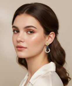 Black Onyx and Pave Crystal Statement Drop Earrings