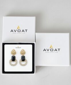 Black Onyx and Pave Crystal Statement Drop Earrings
